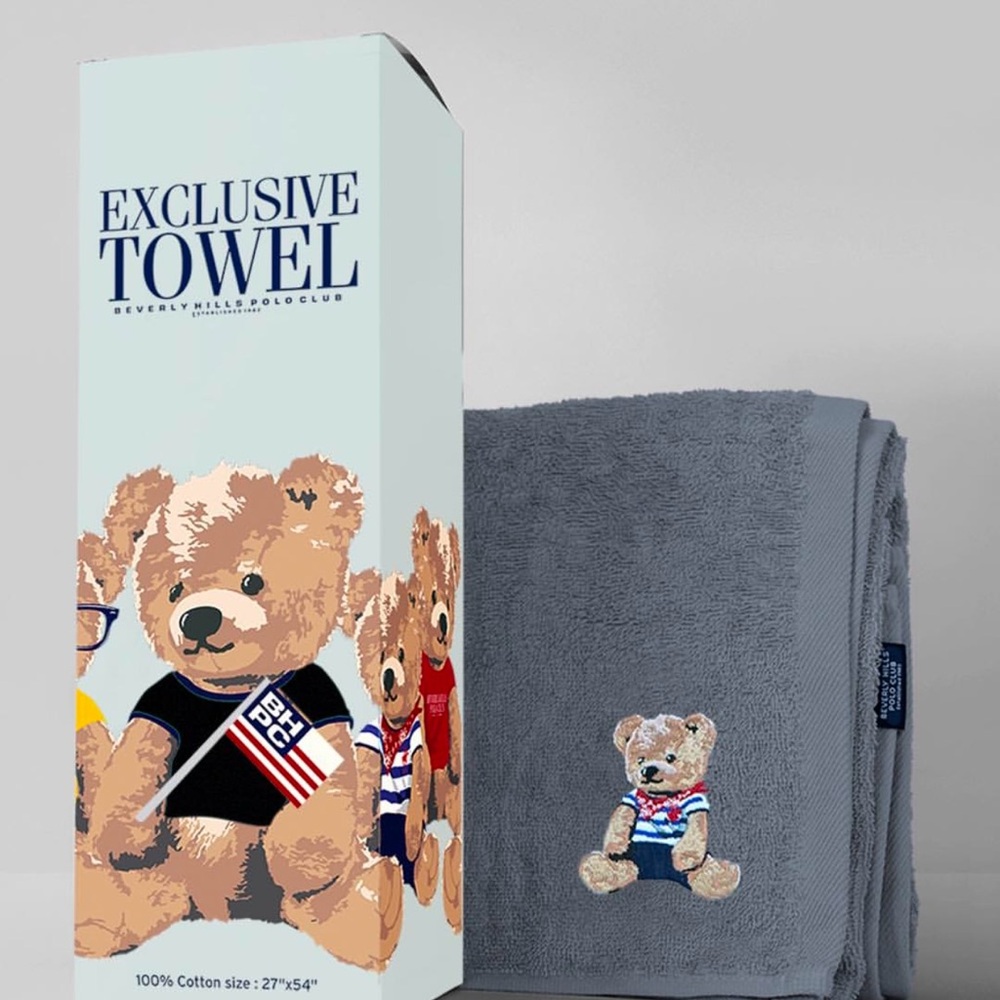 Beverly Hills Polo Club Bear Logo Bath Towel